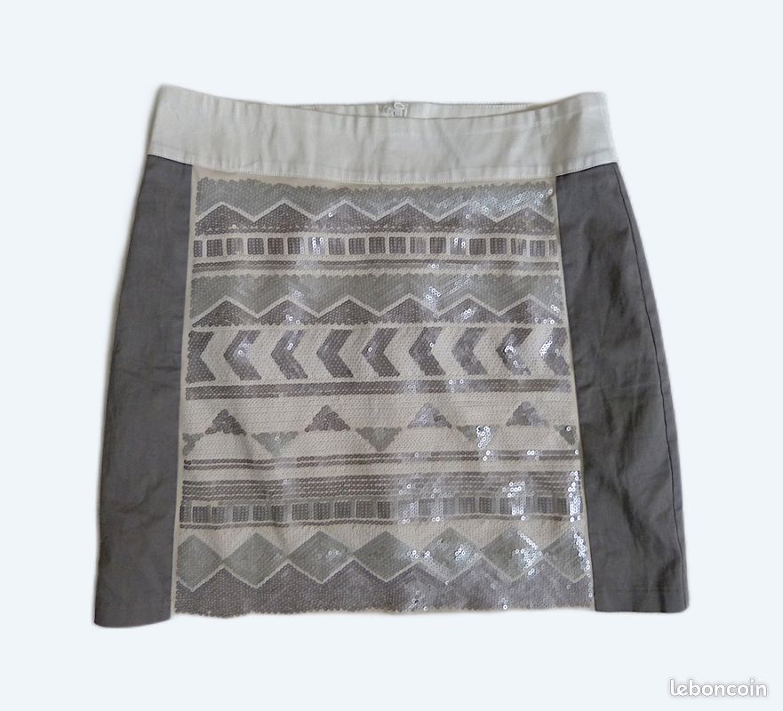 Miss Captain Trend jupe à paillettes motif géométrique aztèque 40