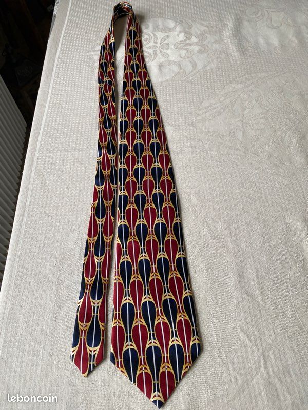 Cravate En Soie D'Inde Hanfab's Vintage - Multicolore - Neuf Sans étiquette - Homme