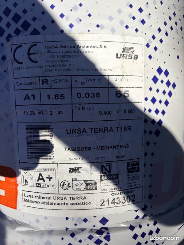 Laine mineral URSA TERRA T18R : (image 3)