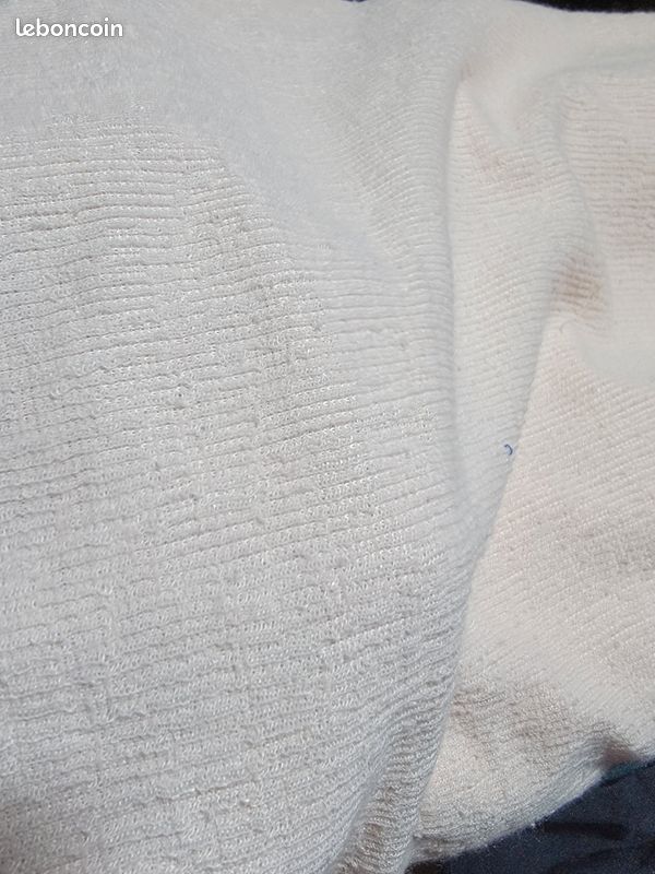 Gros Lot De Coupons De Tissu Coton Blanc - 6,5 Kg - Idéal Pour Couture Et Créations