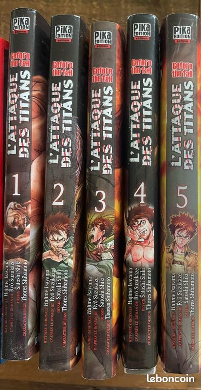 Lot de mangas L'attaque des Titans tome 1 à 5 (image 1)
