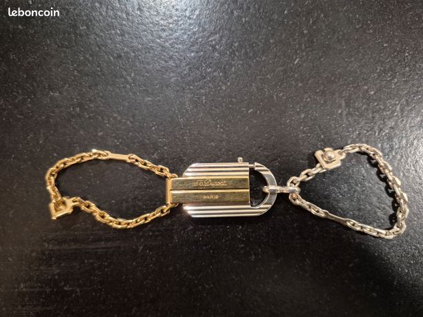 Porte-clés Ornemental St.Dupont Paris En Argent Massif 925 - Forme De Briquet - Occasion (sans Briquet)