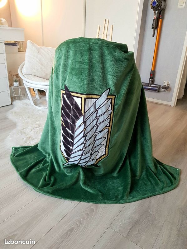 Enorme plaid cape 110 x 160cm NEUF, manga shingeki no kyojin snk attaque titans (image 2)