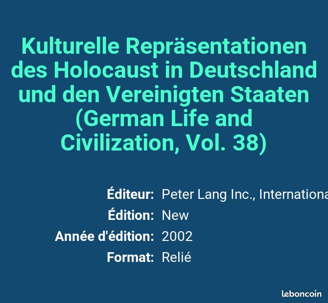Kulturelle Repräsentationen des Holocaust in Deutschland und den Vereinigten Staaten (German Lif... (image 2)