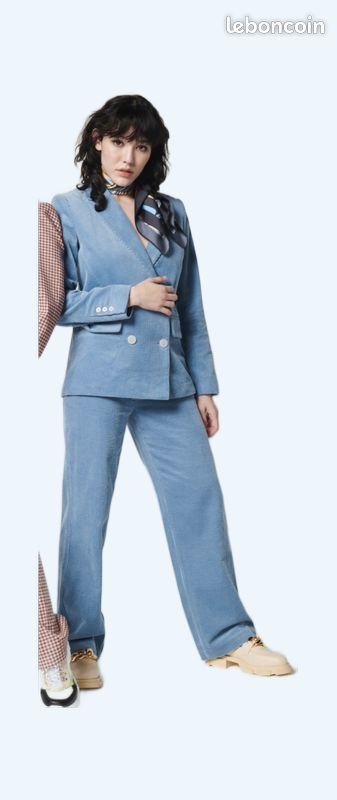 Costume velours côtelé bleu (image 1)