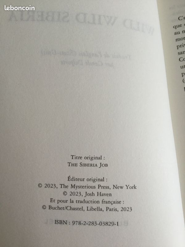 Thriller Récent "Wild Wild Siberia" de Josh Haven (image 3)