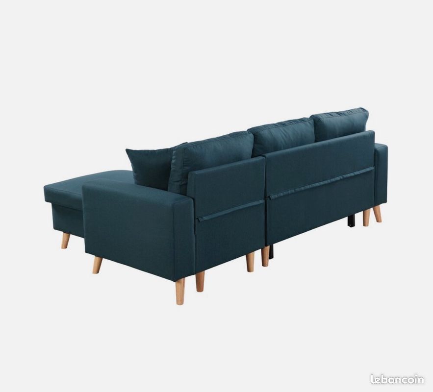 Canapé d’angle bleu réversible bleu Colorado Maison & Styles (image 8)