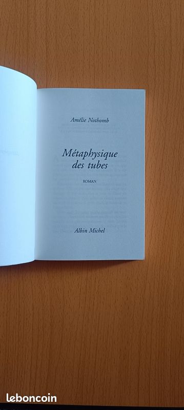 Livre Métaphysique des tubes d'Amélie Nothomb (image 2)