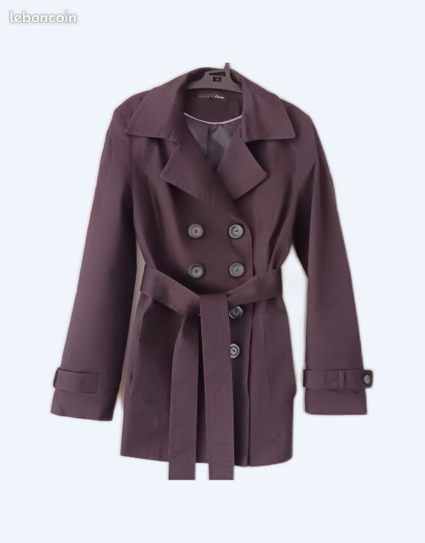 Trench femme noir, taille 38, Etam Vêtements