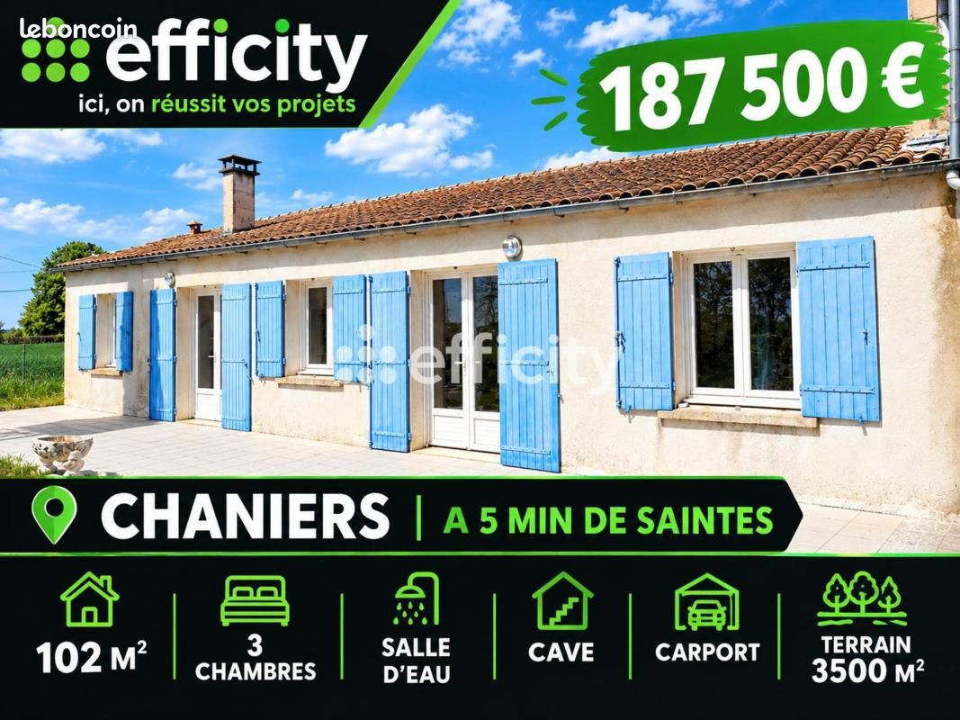 Maison 4 pièces 102 m² · à Chaniers · 102 m² · 187 500 €