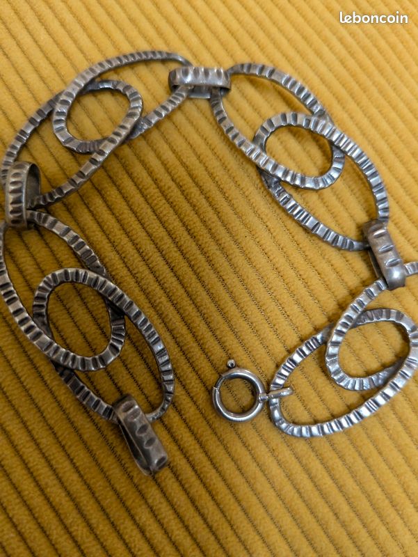 Bracelet Ancien En Argent Massif - Modèle Traditionnel - Occasion