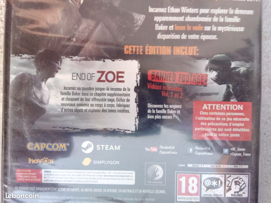 Jeu PC Resident Evil 7 Gold Edition neuf sous blister en Fr (image 14)
