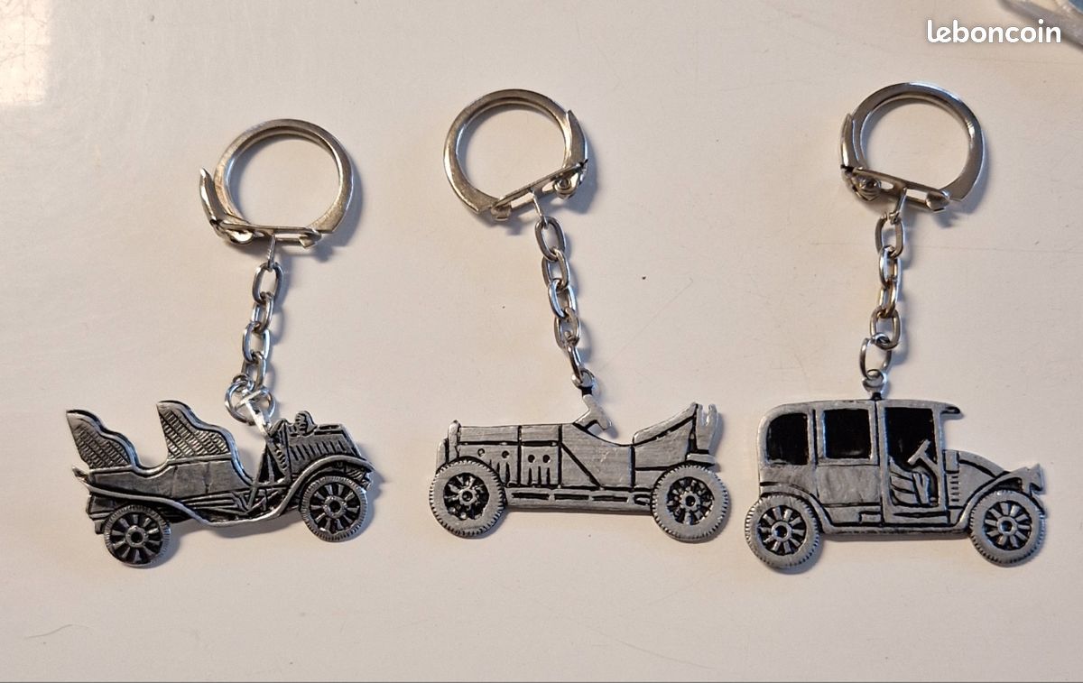 Lot De 2 Mousquetons Porte-clés Voiture – Anneau Porte-clés Métal – Bleu+Orange