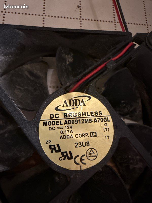 Ventilateur Adda Dc 12v 0,17A Model AD0912MS-A70GL (image 2)