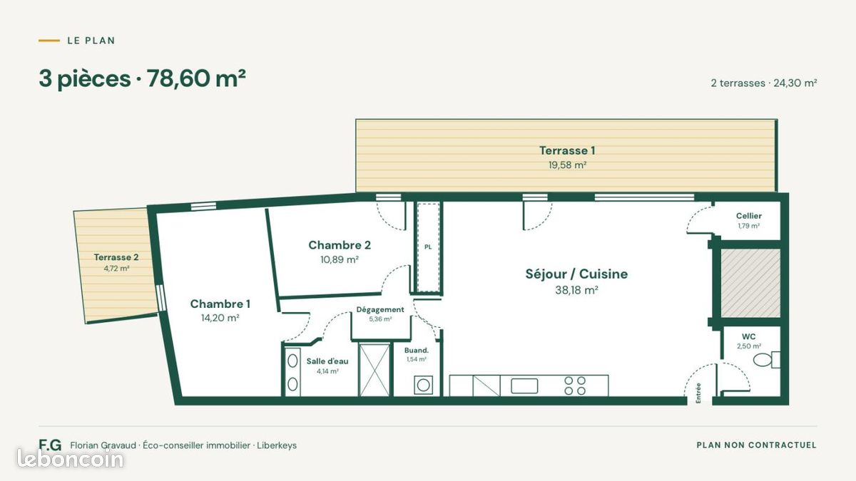 Appartement 3 pièces 78 m² · à Anglet · 78 m² · 620 000 €