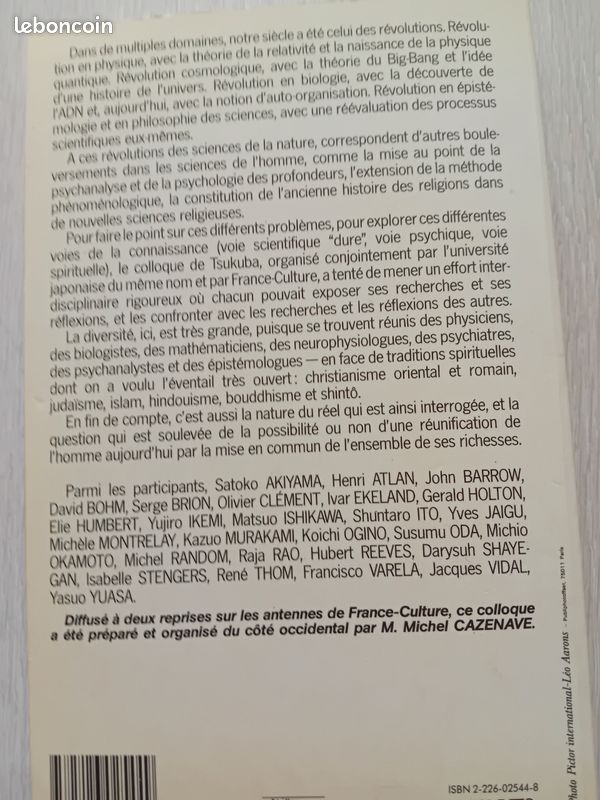 Sciences et symboles. Les voies de la connaissance présenté par Michel cazenapve, colloque de tsukuba, Albin Michel France culture (image 2)