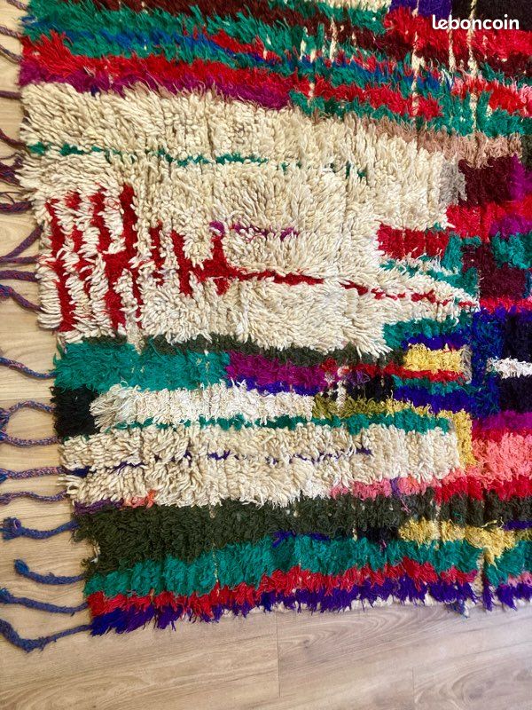 Grand Tapis Marocain Berbère Authentique – 100% Laine Fait Main – 8x10 Ft Multicolore