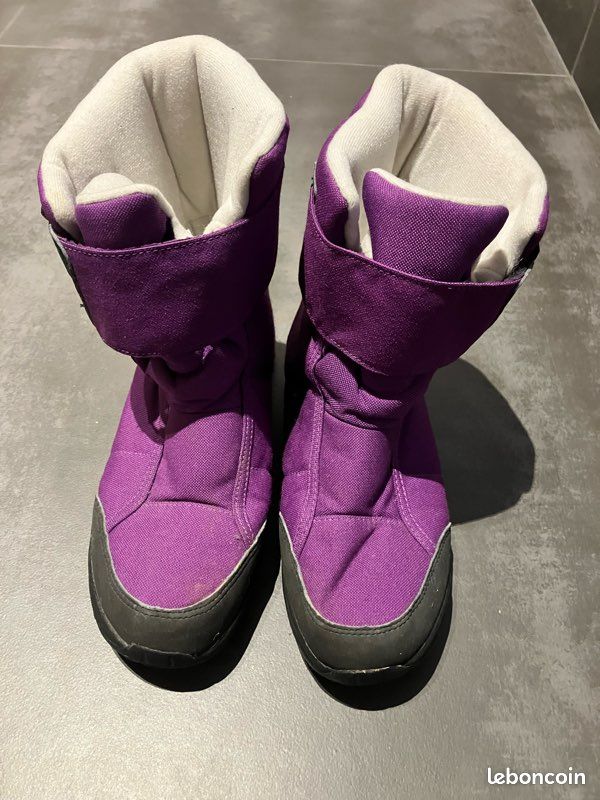 Bottes de neige fille Décathlon violet – taille 38 Sport Plein air
