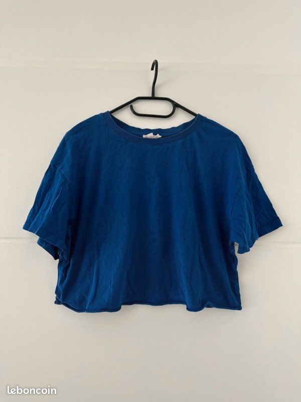 T-shirt Femme Jennyfer Coton Flamé Blanc Taille L - Peu Porté, Excellent état, Coupe Régulière