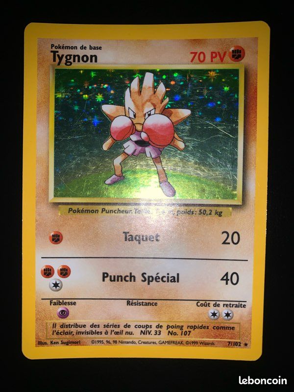 Tygnon 7/102 Holo Rare Set De Base Wizards (image 8)