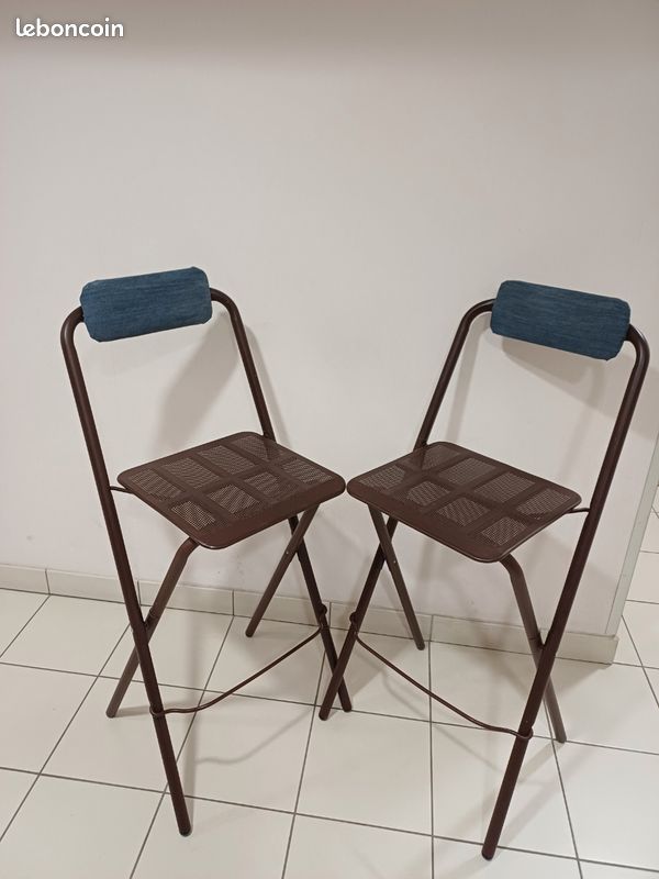 Chaise haute de bar pliante et non pliable en métal (image 6)