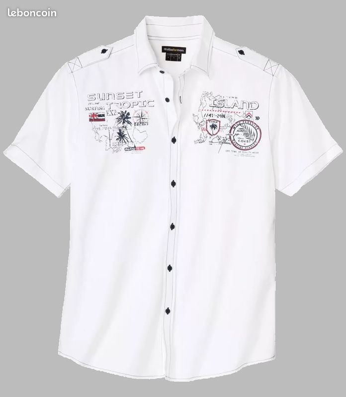 Chemise Homme Nautica Vintage 80s Carreaux Orange Blanc - Neuf Avec étiquette - Taille M