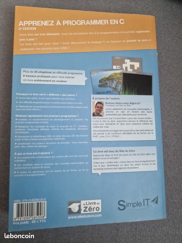 Livre apprenez a programmer en C par Mathieu Nebra (image 2)