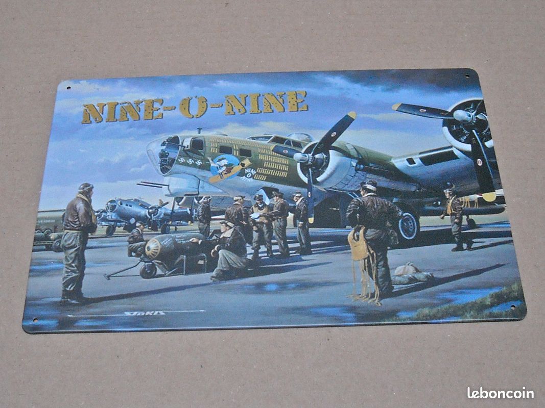Plaque métal avion de chasse militaire 30 X 20 CM