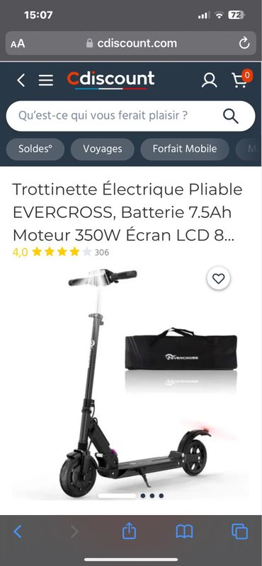 Trottinette Electrique Weebot Leika - 10 Pouces - Occasion - 1000W