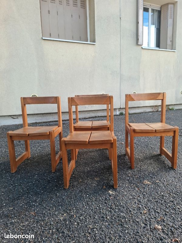 Chaises bois vintage chalet montagne (image 2)