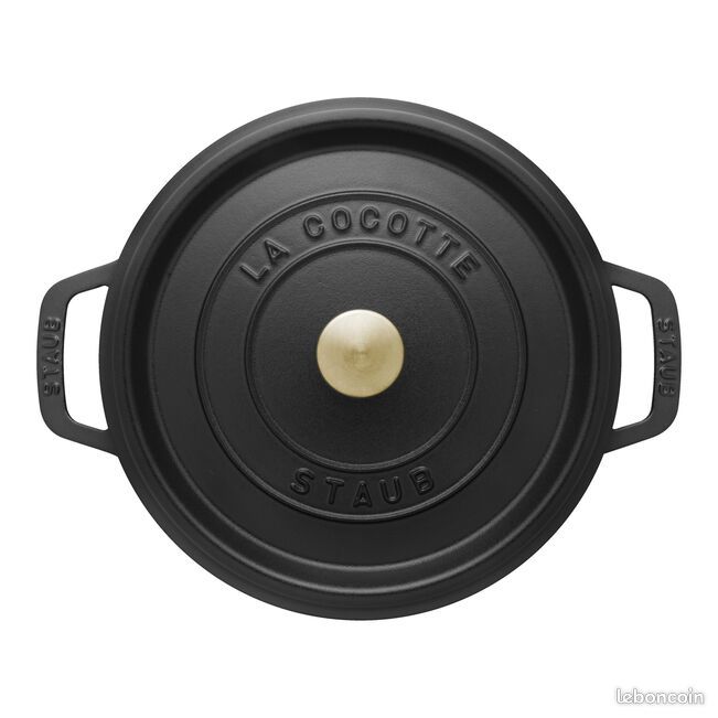 Neuf Cocotte 24 cm, Ronde, Noire, Fonte, Staub (image 2)
