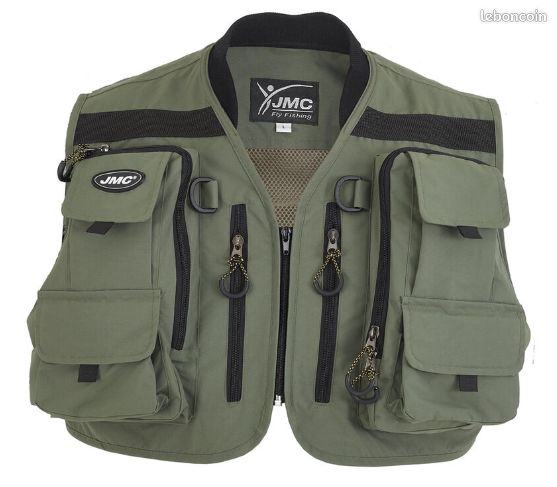 Gilet De Pêche à La Mouche - Taille XL à XXL, Gris, Occasion Parfait état