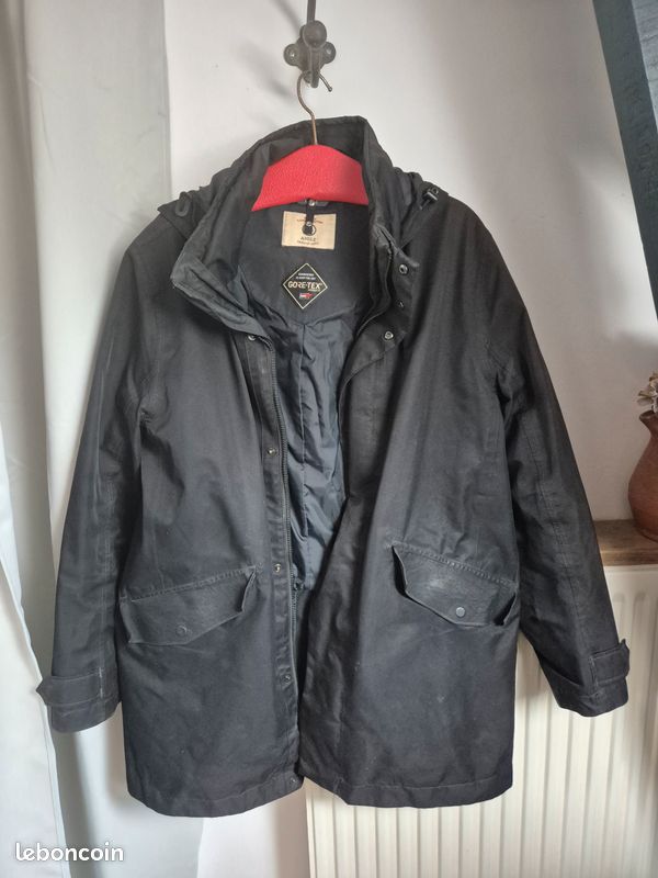 Manteau parka homme aigle noir L gore tex impermeable avec capuche