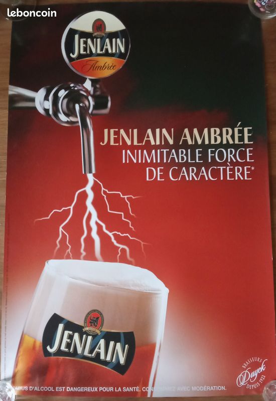 Affiche publicitaire bière jenlain ambrée - Collection