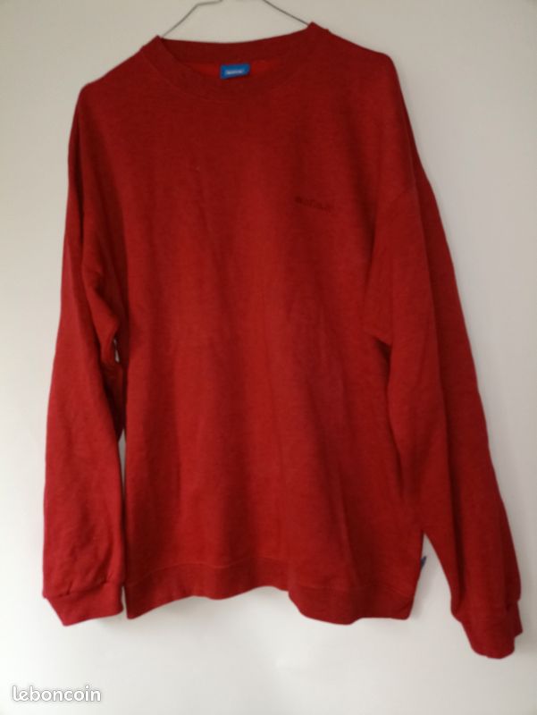 Pull à col rond en tricot de coton blanc délavé XL Lands End pour homme