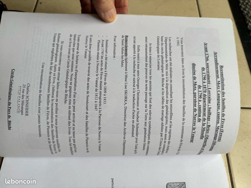 (Genealogie) livre des familles de : Fèves (image 3)
