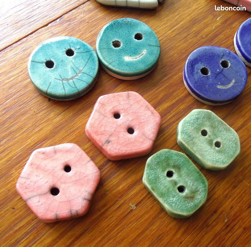 Beau lot 36 boutons céramique raku couture artisanat (image 4)