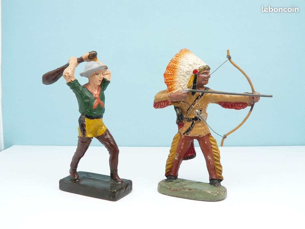 Lot De 5 Soldats En Composition (genre Bon Dufour-JRD) - Figurines Anciennes, Occasion