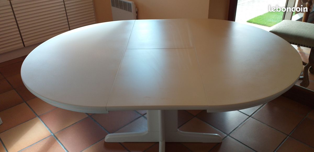 Table cuisine laquée blanche extensible (image 5)