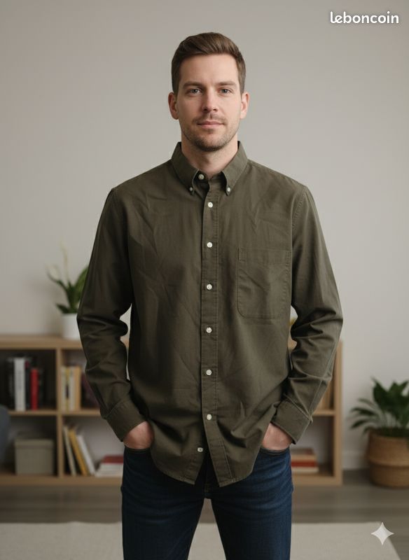 CHEMISE FEMME IMPRIMÉ CACHEMIRE VERT SAPIN. EXPÉDITION EN 48H
