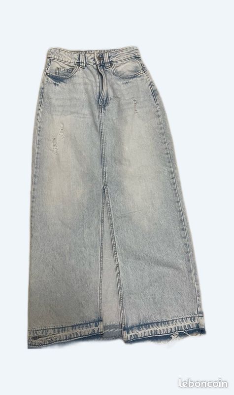 Pimkie Jupe Jean Grise Pimkie Jupe-short Portefeuille En Jean Bleu