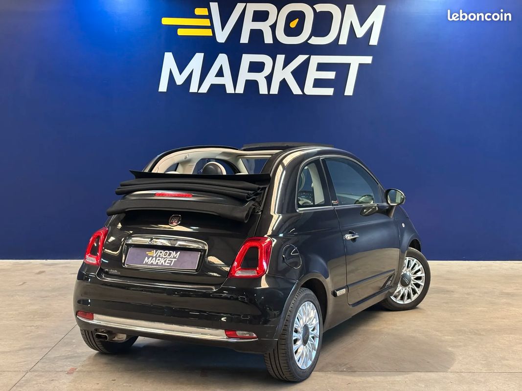 FIAT 500 1.2 69ch 69 LOUNGE - 2019 - 38 000 km - CarPlay - Cabriolet (image 3)