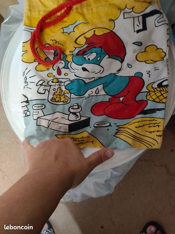 Un sac en tissus schtroumpf vintage kat41 (image 6)