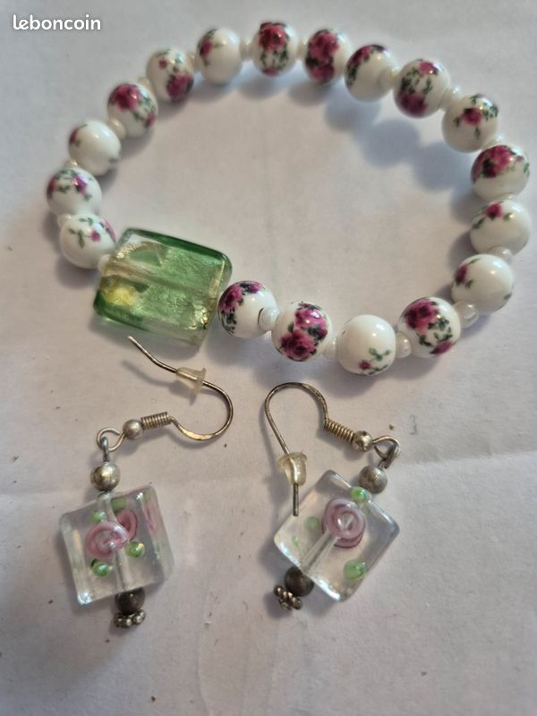 Boucles D'Oreilles Clips En Plastique Vintage - Multicolore - Occasion TBE