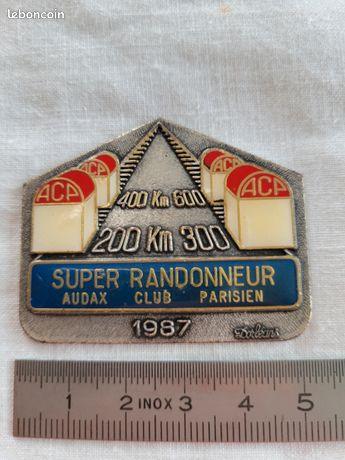 Badge Ancien Super Randonneur ACP 1983 – Beraudy 63 Aubert – Cyclisme Années 80