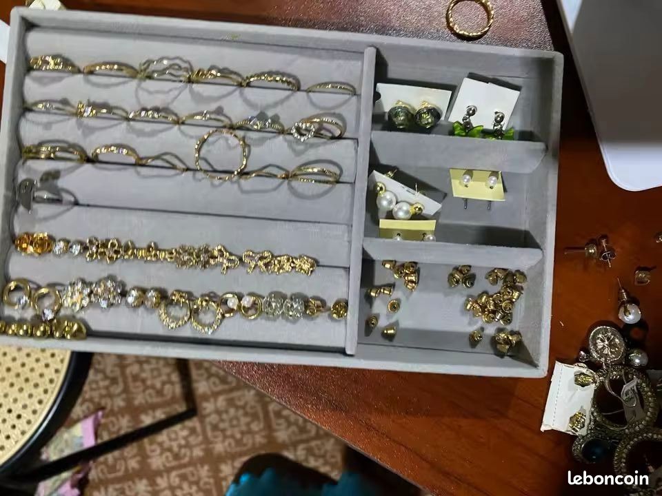 F Fityle Plateau à Bijoux En Velours Empilable Vintage Pour Bagues, Boucles D'oreilles Et Montres