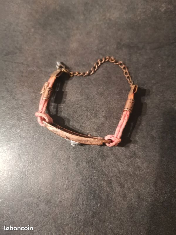 Bracelet cadeau femme cœur strass saumon (image 7)