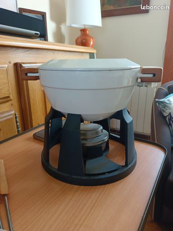Service à Fondue Savoyarde Le Creuset Harmonie N°22 - Fonte Naturelle, Avec Brûleur Et Boîte D'origine !