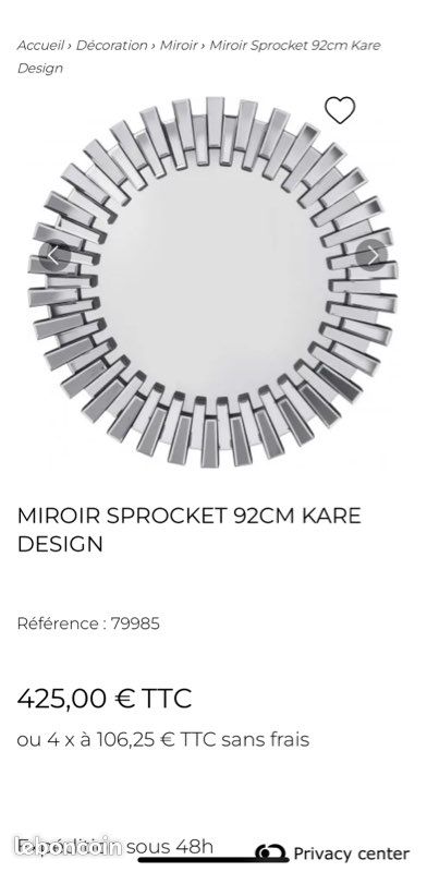 Miroir contemporain kare design (image 1)