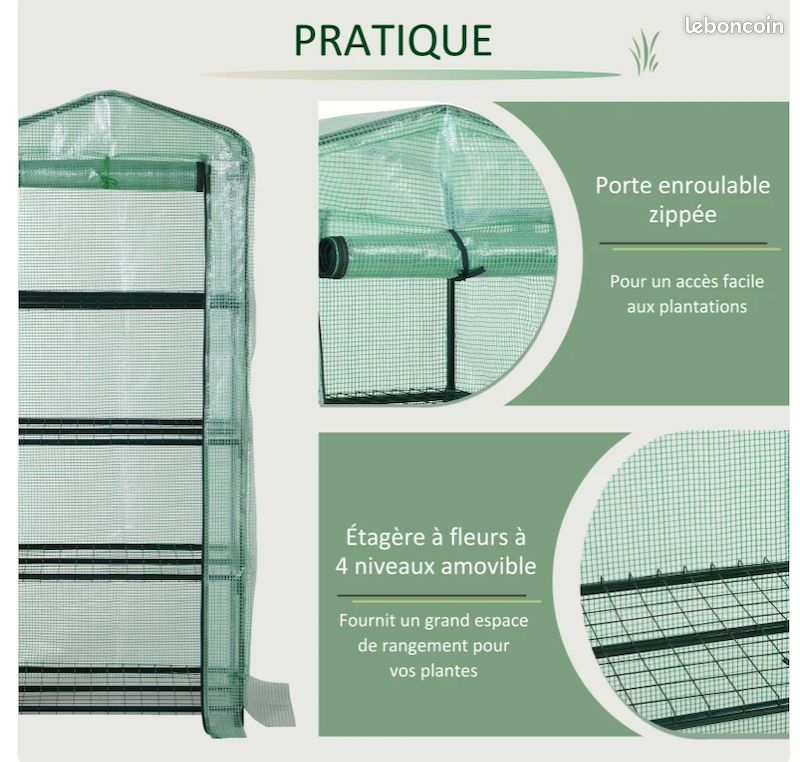 Serre de jardin 160x50x70 - Livraison gratuite en Europe ⭐⭐⭐ (image 3)